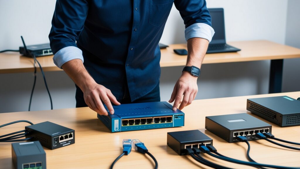 Kizárólag magas minőségű anyagok és hálózati eszközök kerülnek beépítésre: megfelelő kategóriájú hálózati kábelek, csatlakozók, aljzatok és rack szekrények.